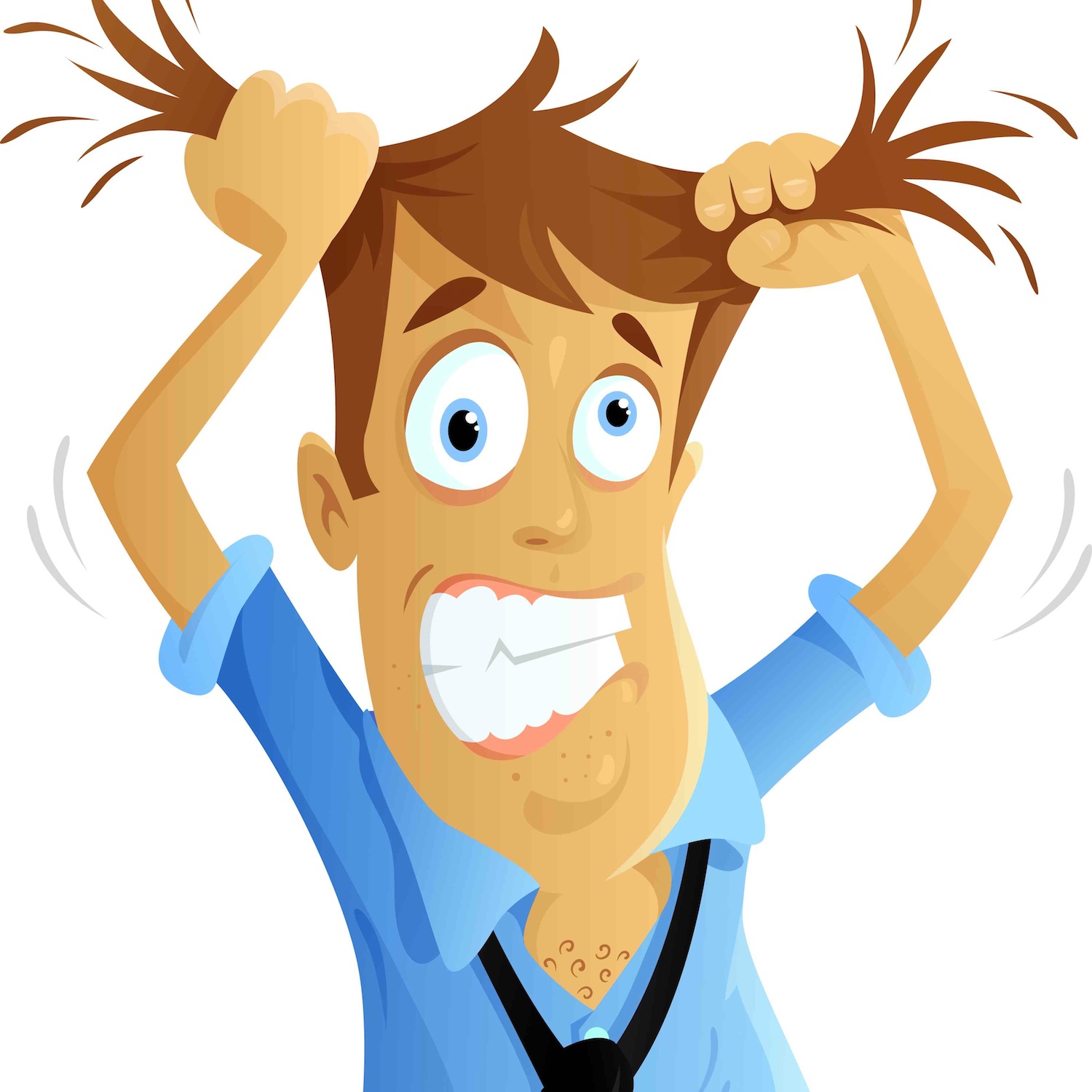 clipart man pulling hair - photo #3