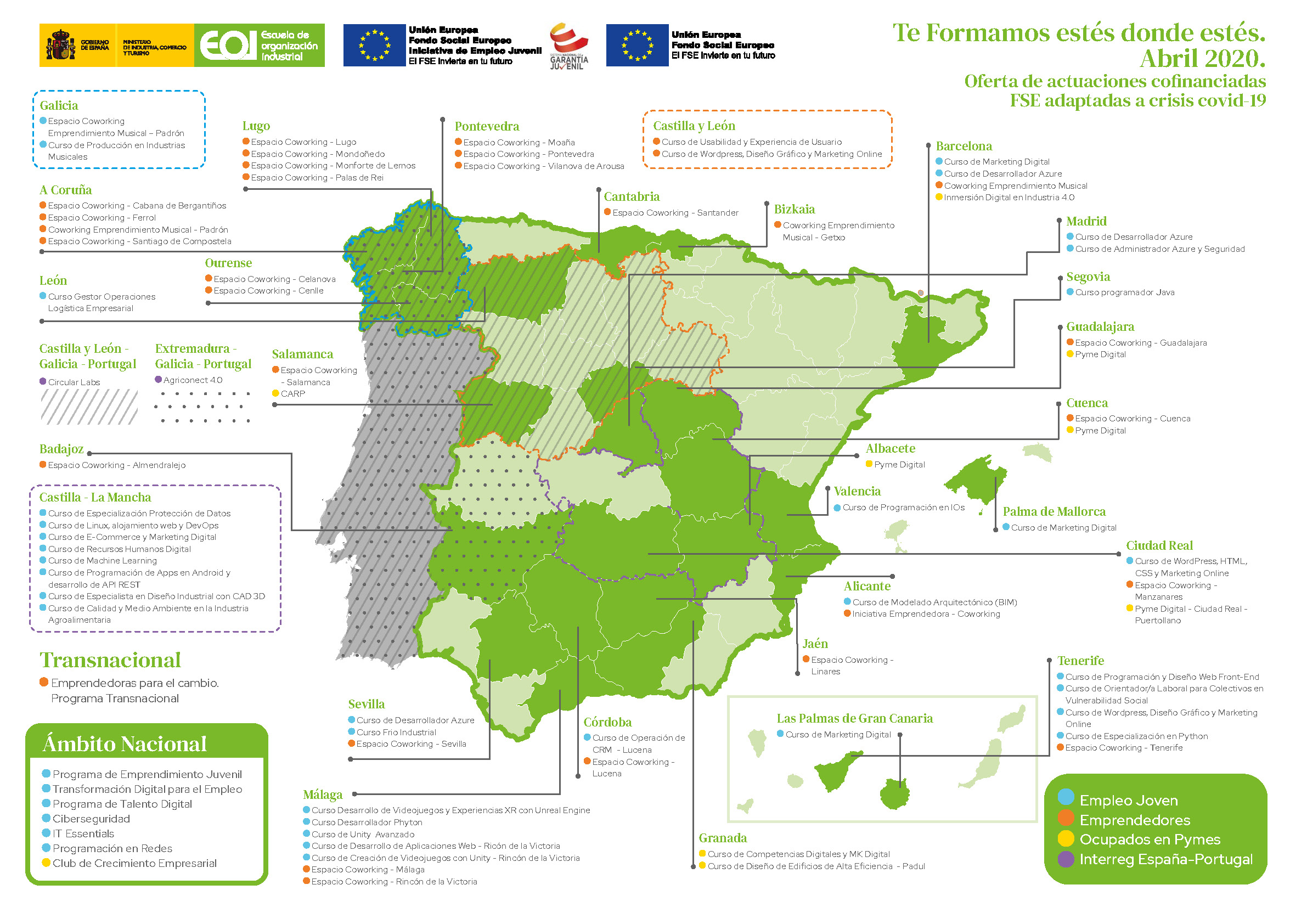 EOI intensifica su apoyo al emprendimiento, el empleo joven y a las pymes con formación online
