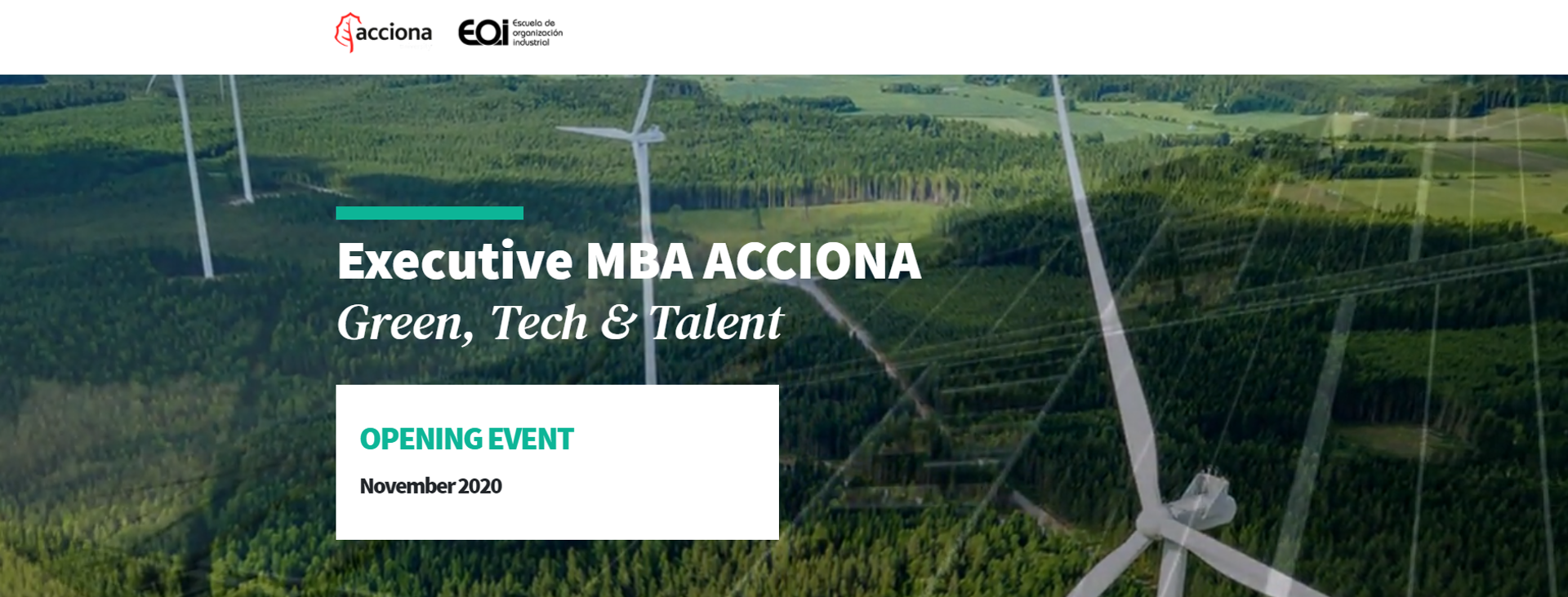 EOI y ACCIONA apoyan la formación continua profesional con el Executive MBA Green, Tech and Talent