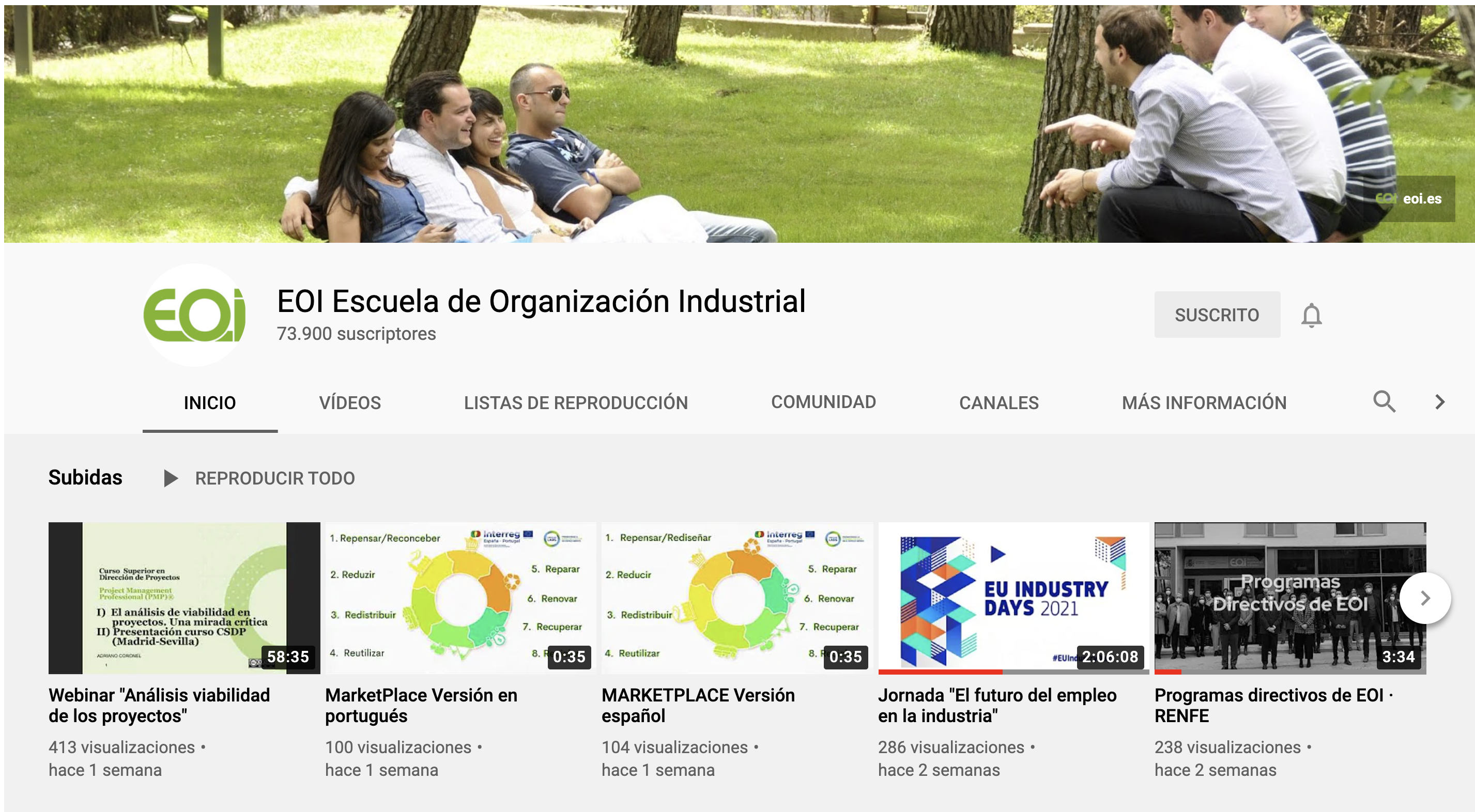 EOI, la Escuela de Negocios líder en YouTube
